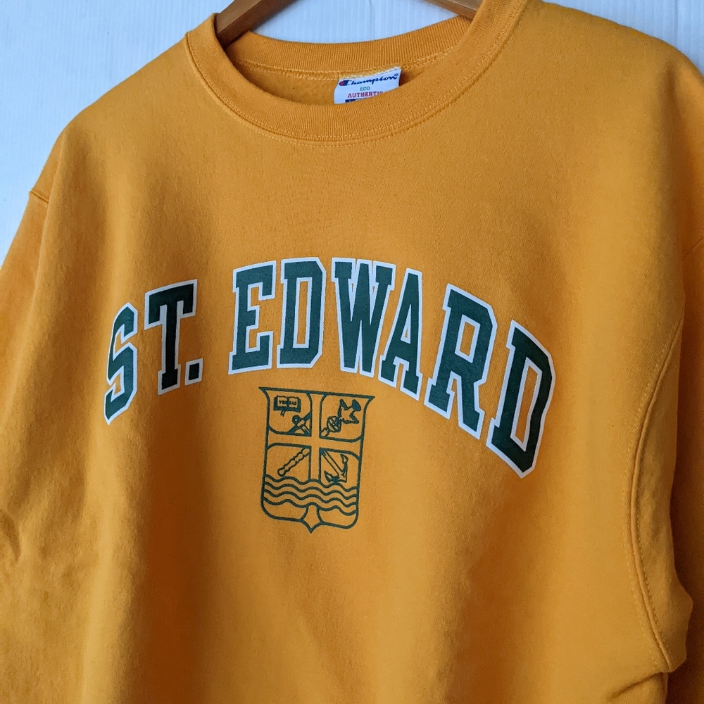 Champion St. Edward Goldenrod Yellow Crewneck Pull-Over Sweatshirt View 2